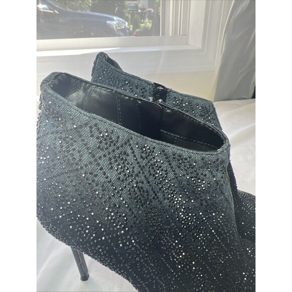 GUESS Womens Size 9 Black Embellished Fazzie2 Pointed Toe Stiletto Booties - Picture 5 of 11